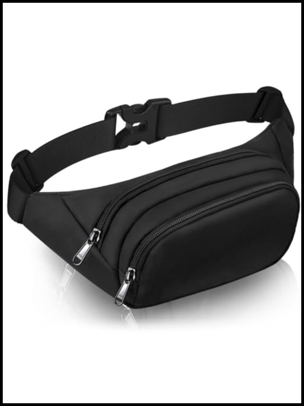 Large Fanny Pack Waist Bag 3-Zipper Pockets Waterproof Oxford Adjustable Belt